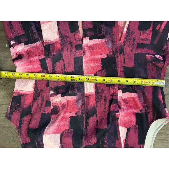 N NATORI NWT Brushstroke Pleated Dress Purple Pink Sz 18, MP $160 - Picture 8 of 11